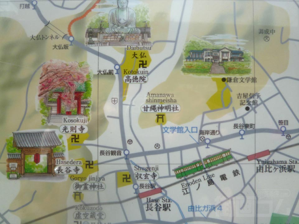 長谷・由比ヶ浜駅周辺MAP