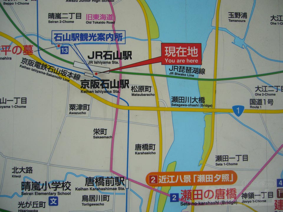 石山駅・唐橋前駅前周辺MAP