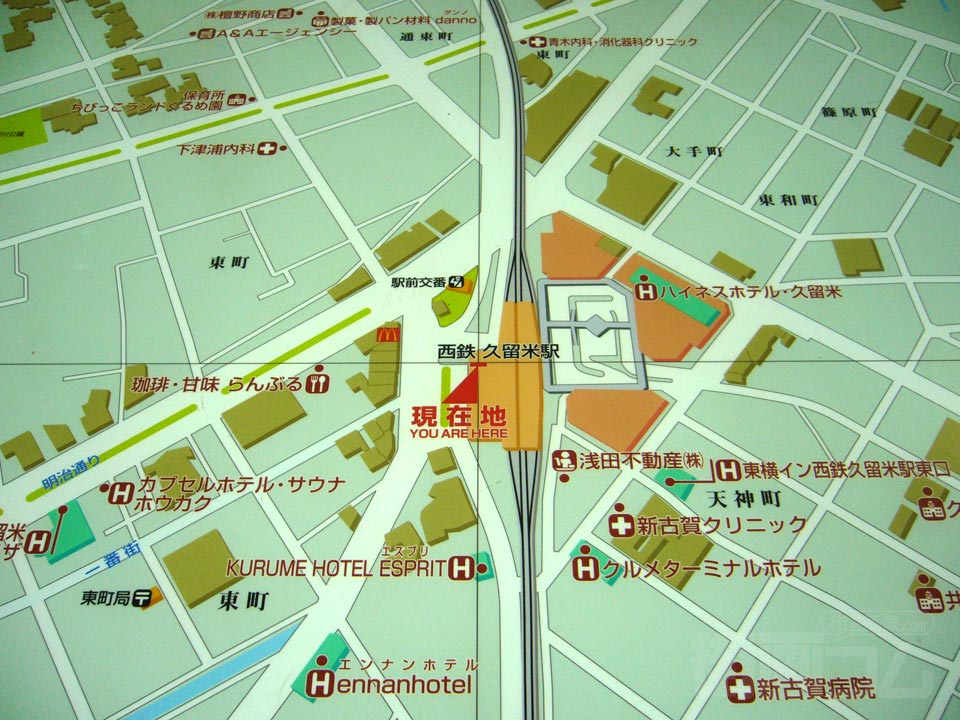 西鉄久留米駅前周辺MAP