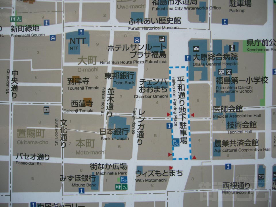 福島市中心部MAP