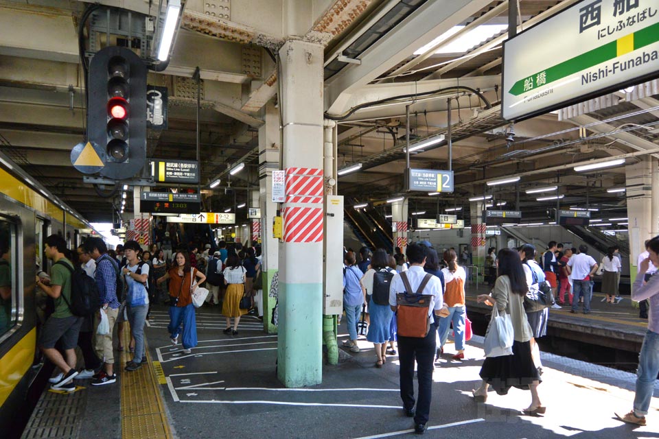 JR西船橋駅ホーム(JR中央・総武線)