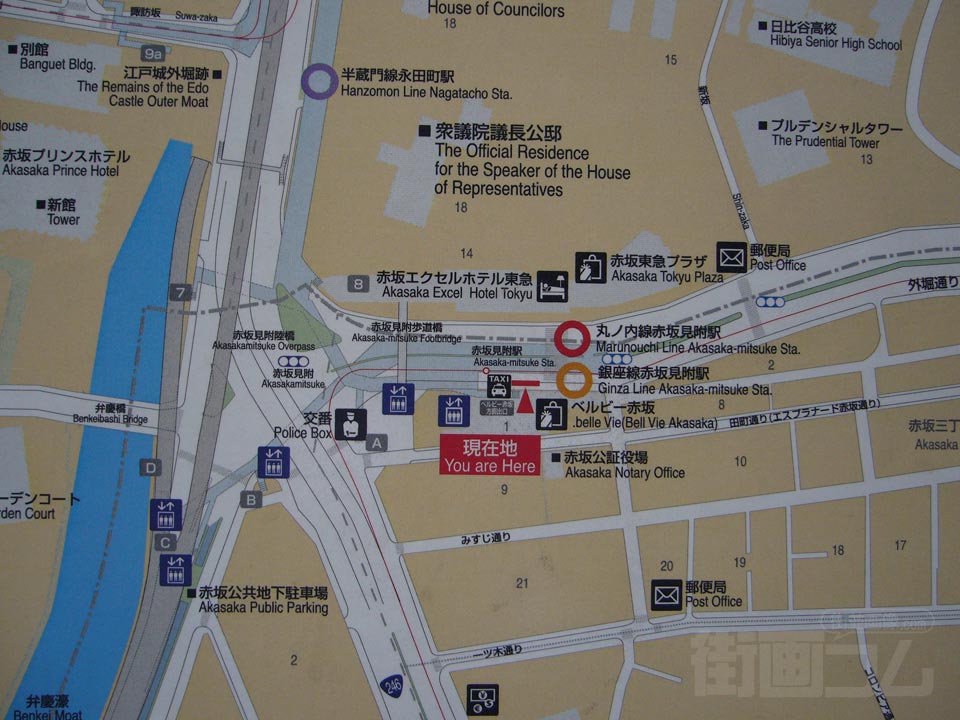 赤坂見附駅前周辺MAP