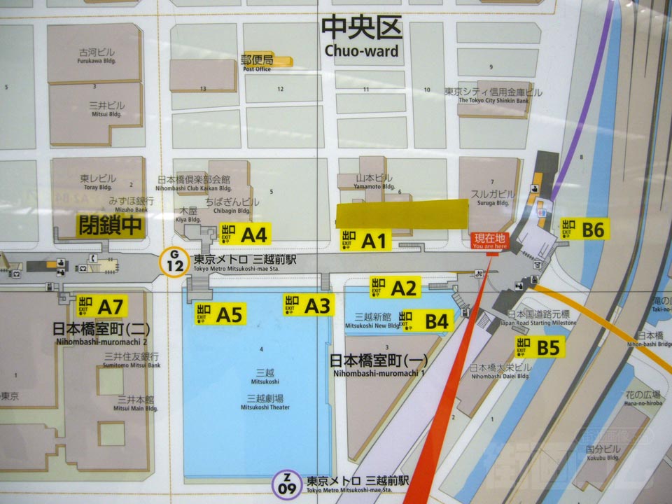 三越前駅周辺MAP
