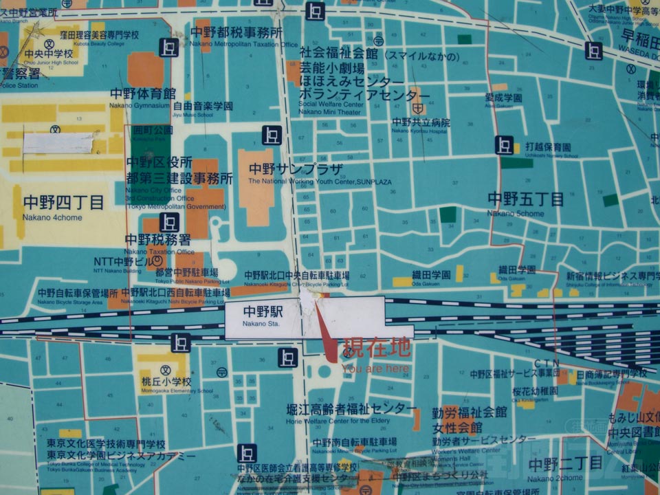 JR・東京メトロ中野駅前周辺MAP