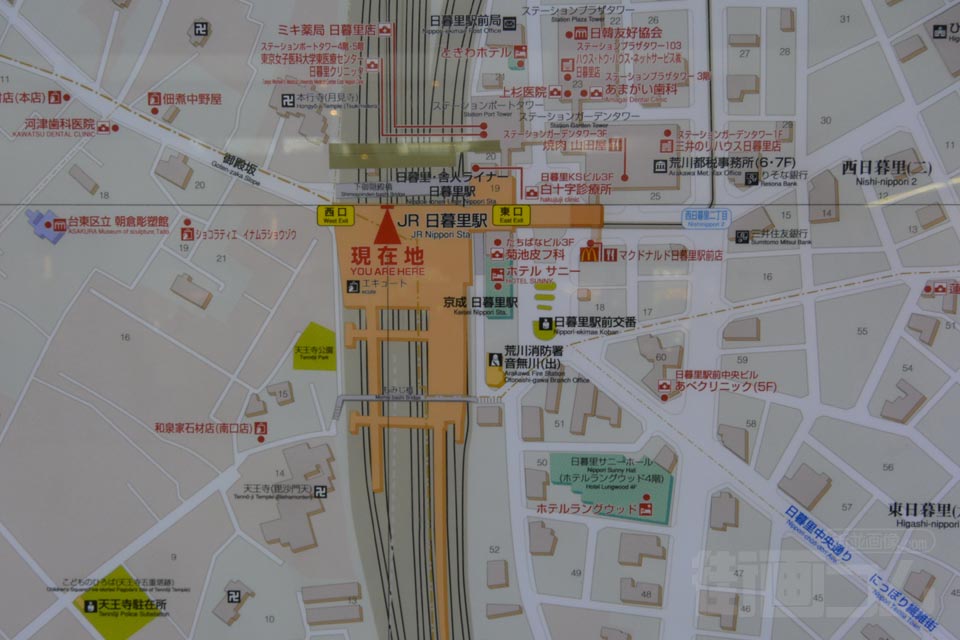 日暮里駅周辺MAP