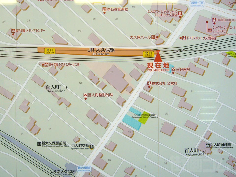 JR大久保・新大久保駅前周辺MAP