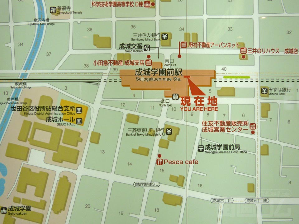 成城学園前駅周辺MAP