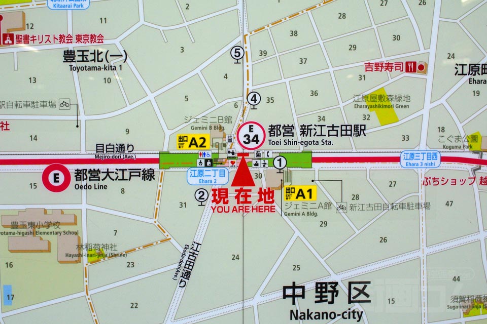 新江古田駅周辺MAP