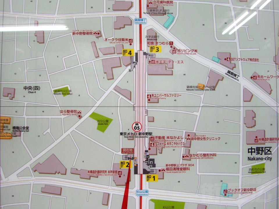 新中野駅前周辺MAP