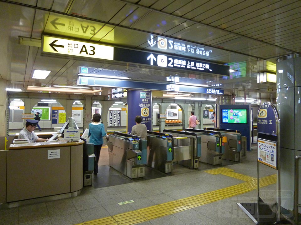 東京メトロ上野広小路駅改札口(銀座線)