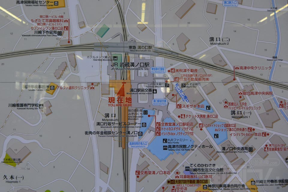 JR武蔵溝ノ口駅・東急溝の口駅周辺MAP
