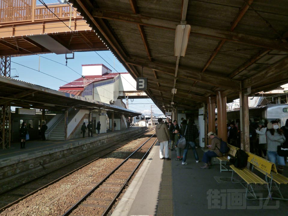 長野電鉄須坂駅ホーム(屋代線)写真画像