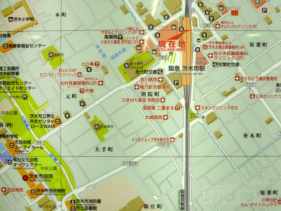 茨木市駅前周辺MAP