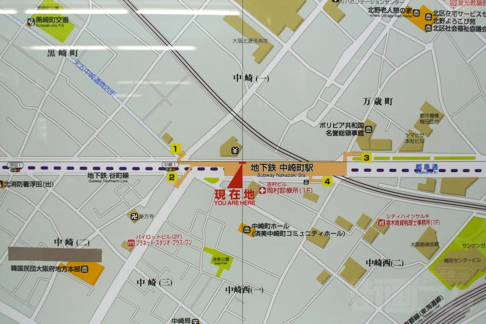 中崎町駅周辺MAP