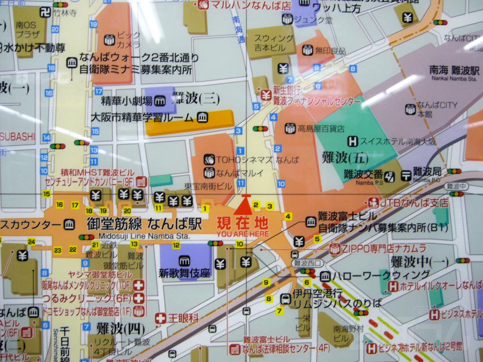 難波駅周辺MAP