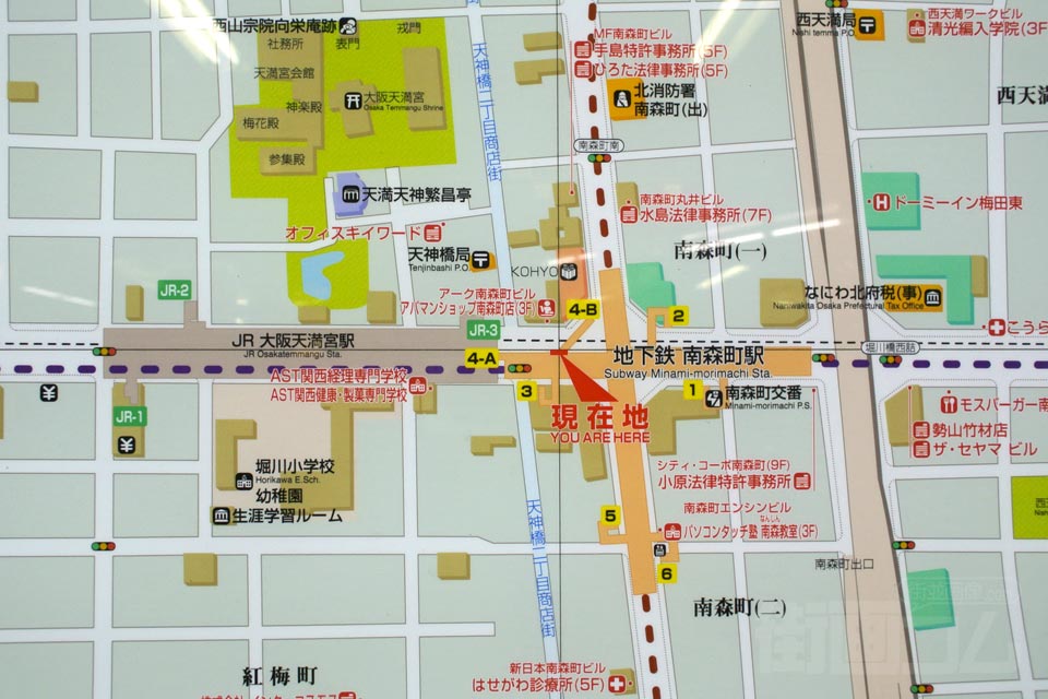 大阪天満宮駅・南森町駅周辺MAP