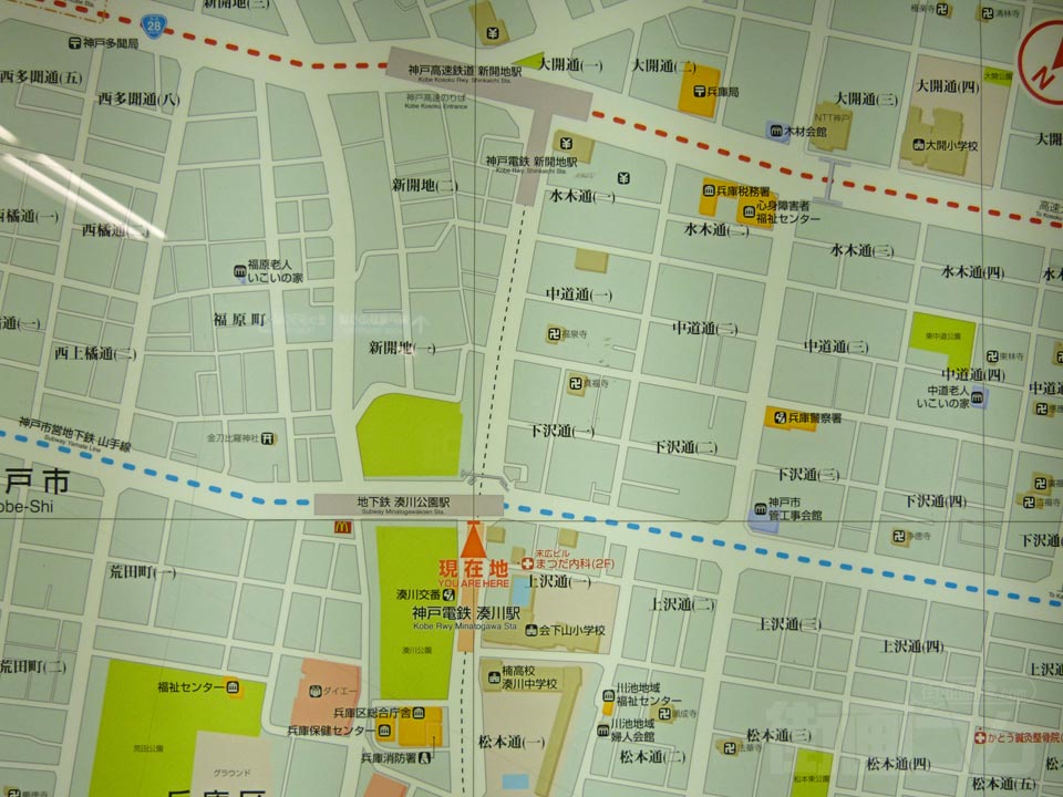 湊川・湊川公園駅周辺MAP