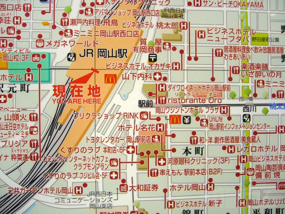 JR岡山駅前周辺MAP