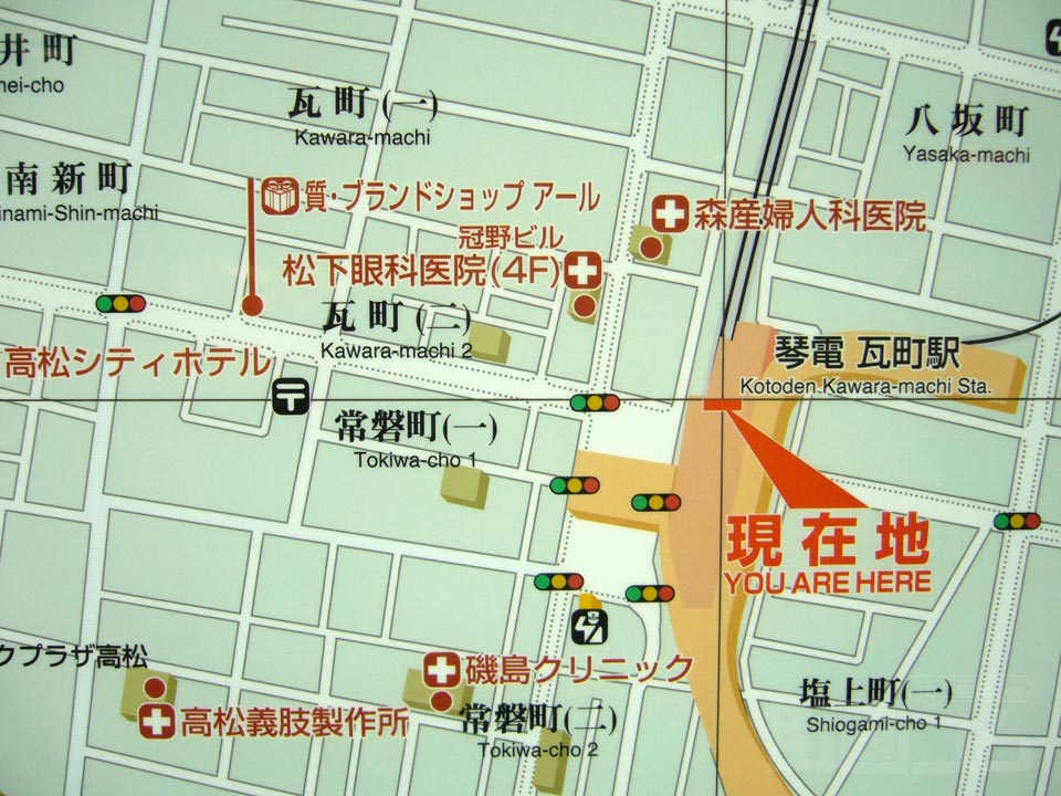 瓦町駅前周辺MAP