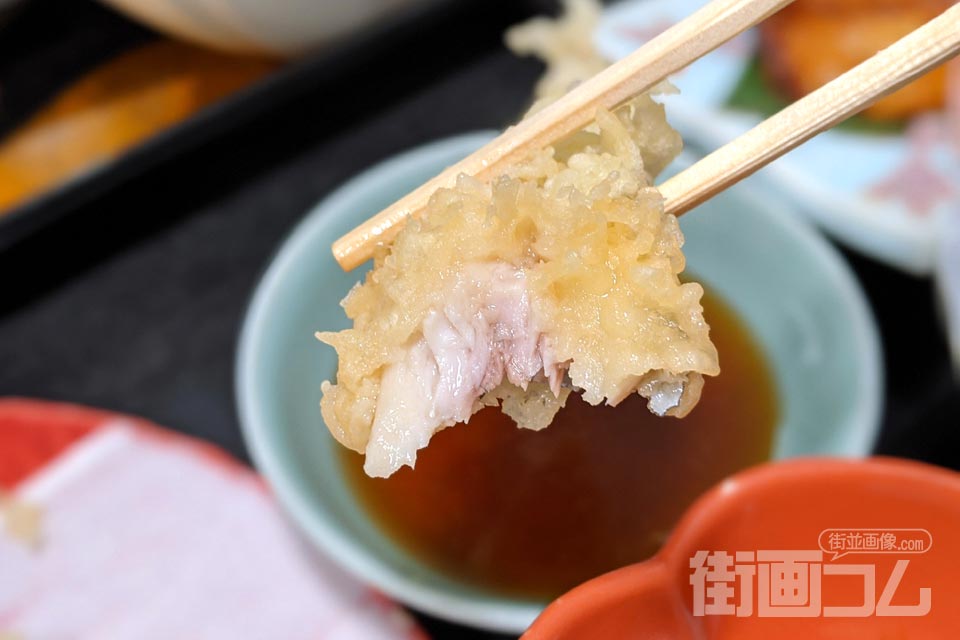 割烹ますや「なまずコース料理：なまずの天ぷら」