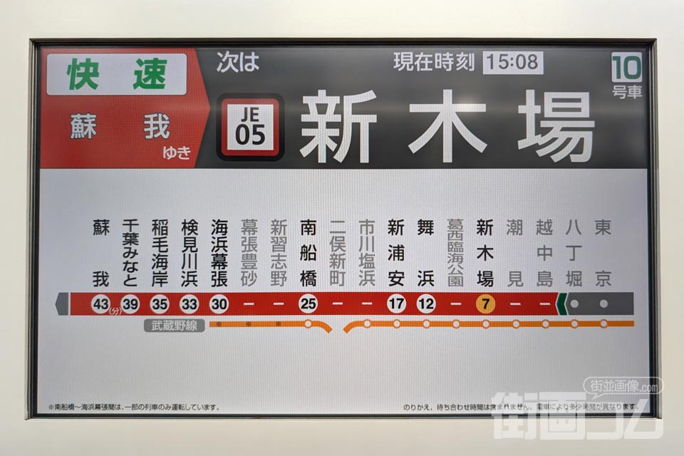 JR京葉線下り(蘇我方面)