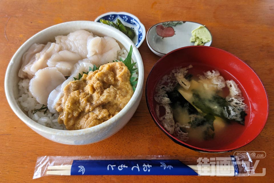 正立食堂「ウニ・ホタテ丼」