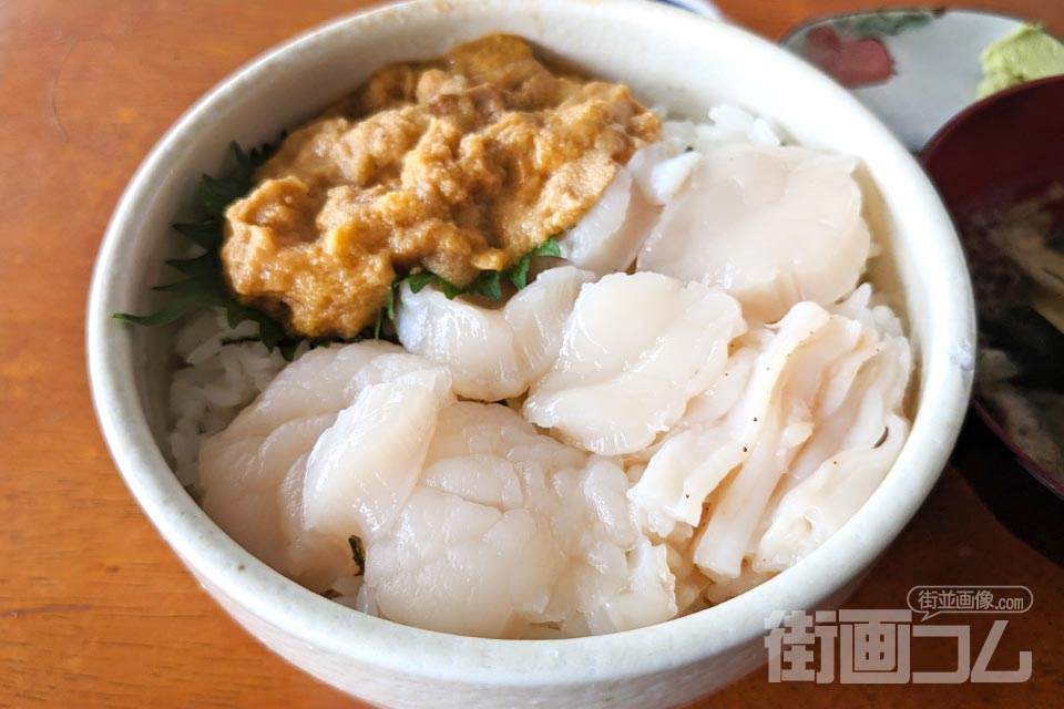 正立食堂「ウニ・ホタテ丼」