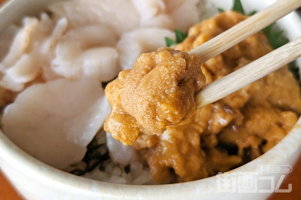 正立食堂「ウニ・ホタテ丼」