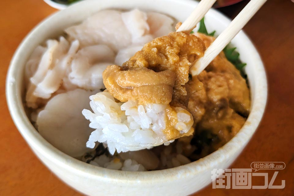 正立食堂「ウニ・ホタテ丼」