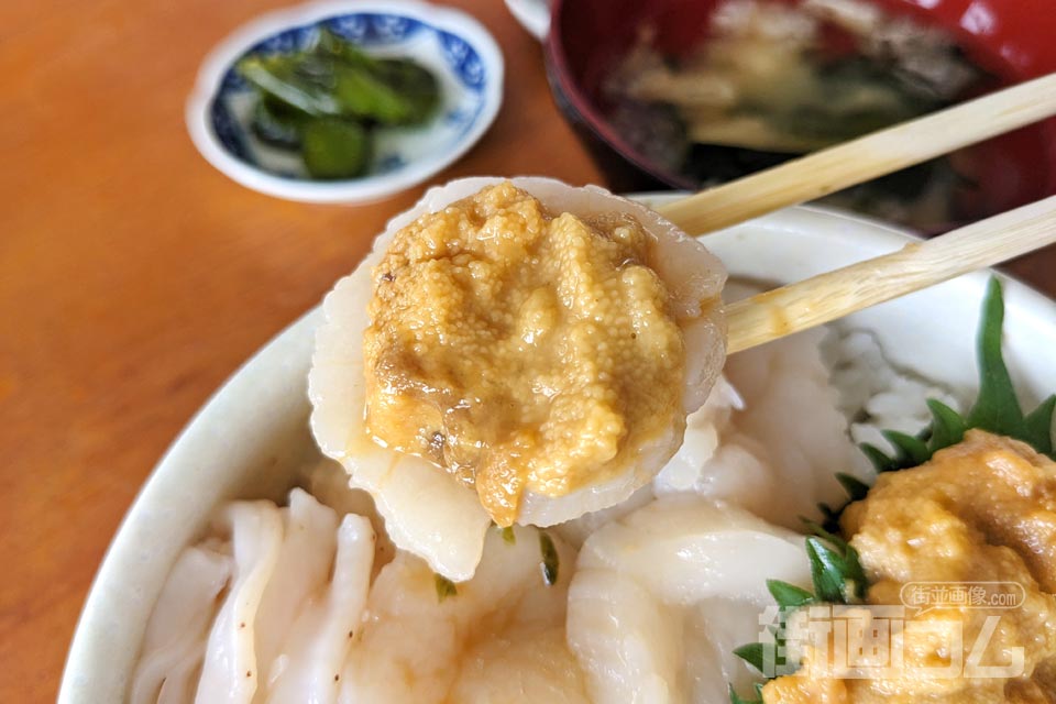 正立食堂「ウニ・ホタテ丼」