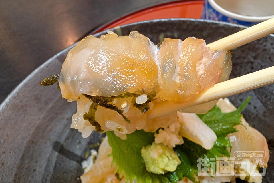 割烹水天閣「ヒラメの漬け丼」