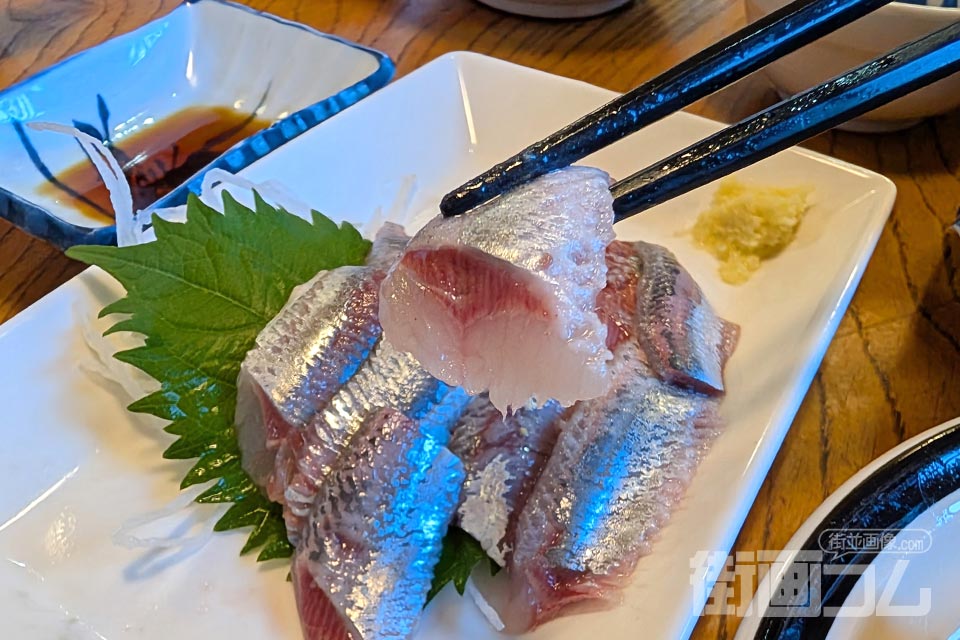 香海「いわし刺身」