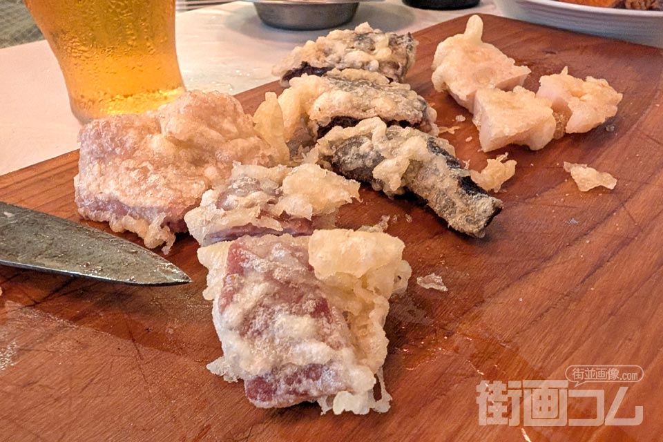 みやさん食堂「ホルモン天ぷら」