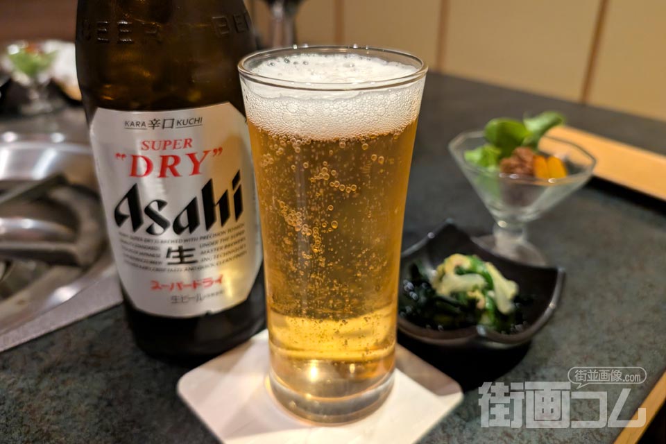 瓶ビールと2種の小鉢