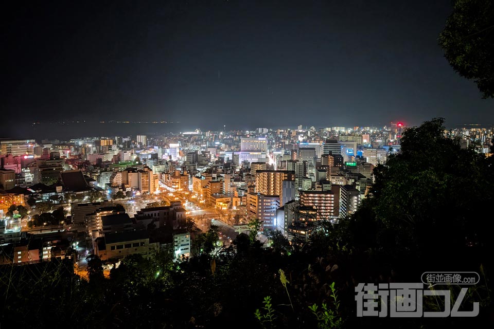 城山公園展望台から鹿児島市街（天文館方面）（夜）