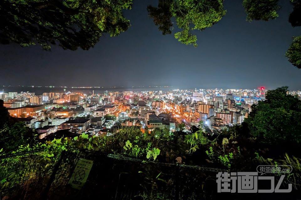城山公園展望台から鹿児島市街（夜）