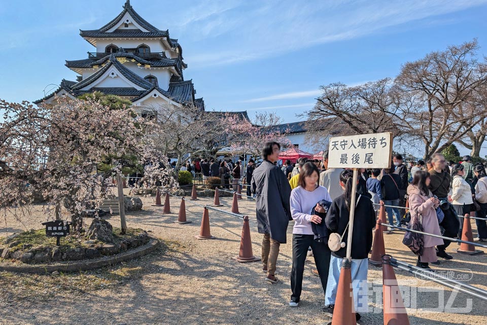 彦根城天守入場待ち最後尾