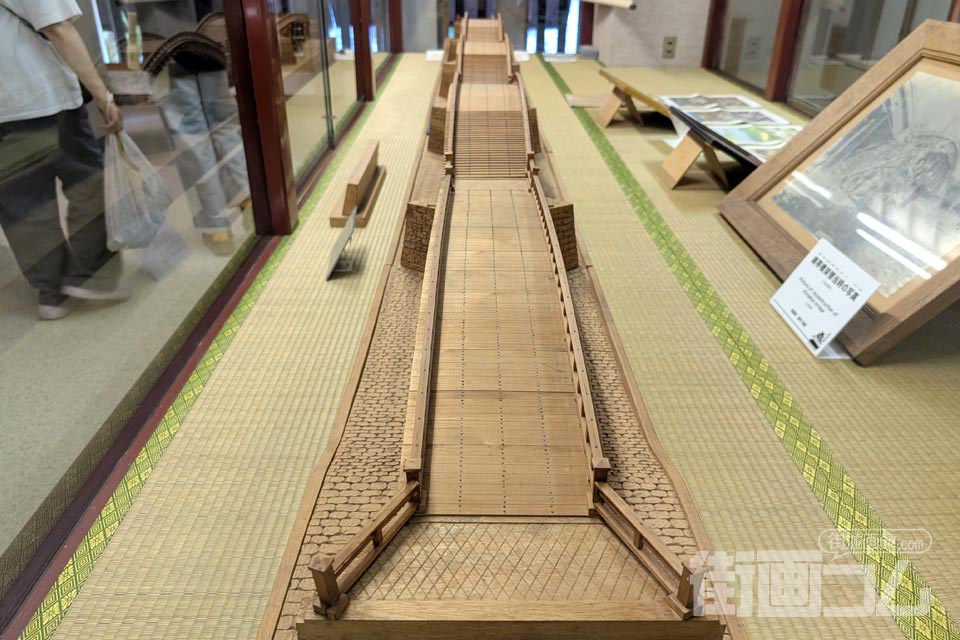 岩国城天守内の錦帯橋の模型