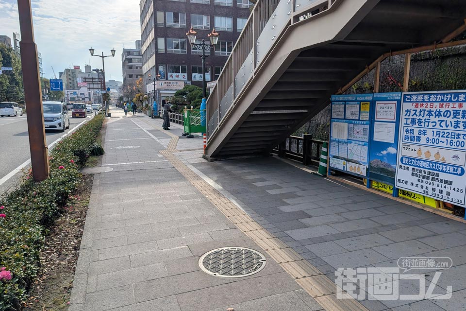 鹿児島県鹿児島市A001マンホール蓋の設置場所