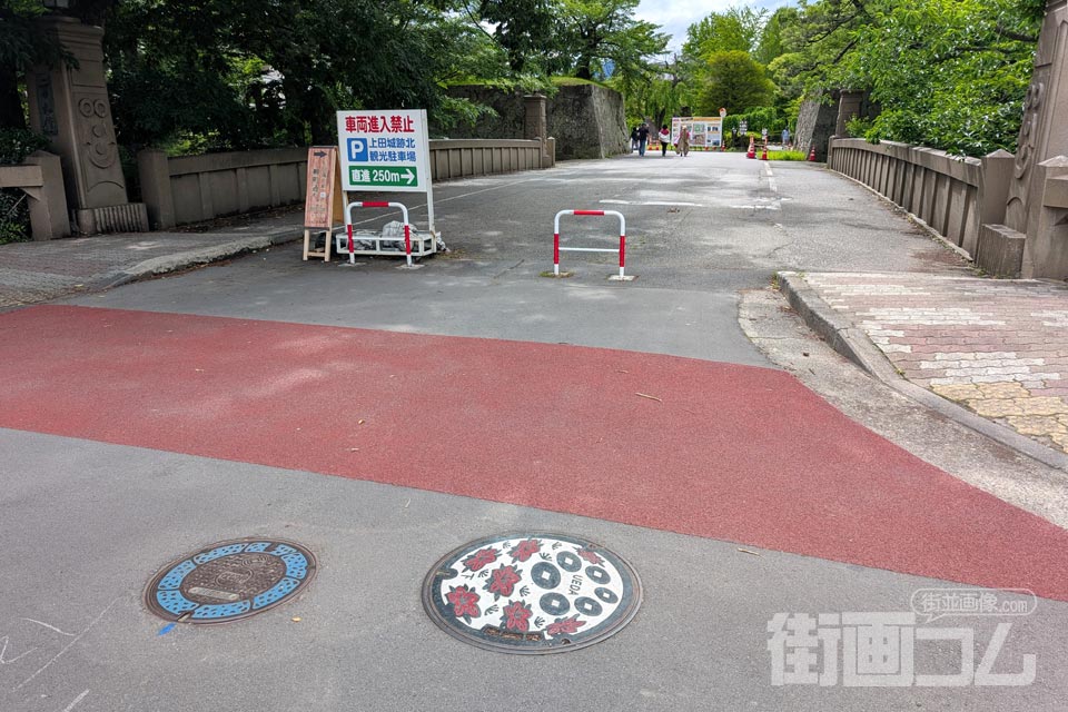 長野県上田市A001マンホール蓋の設置場所