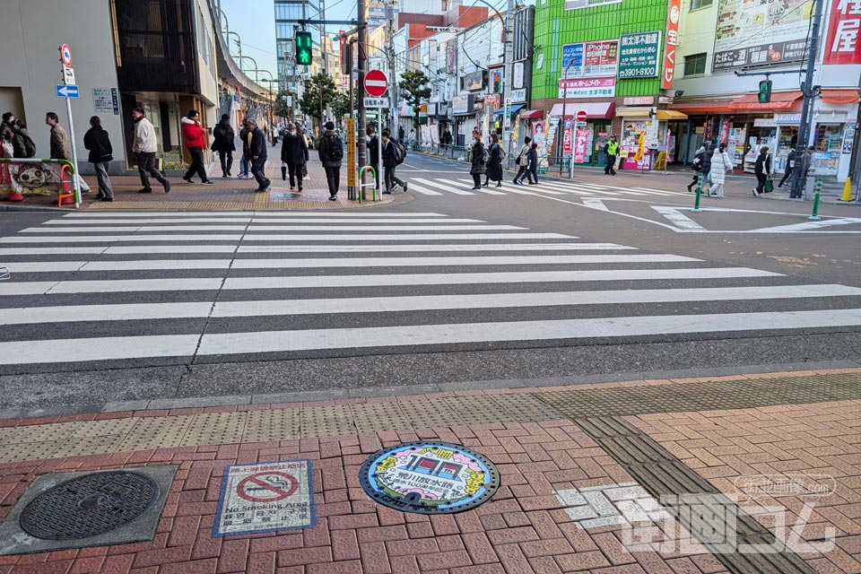 東京都東京23区J101マンホール蓋の設置場所